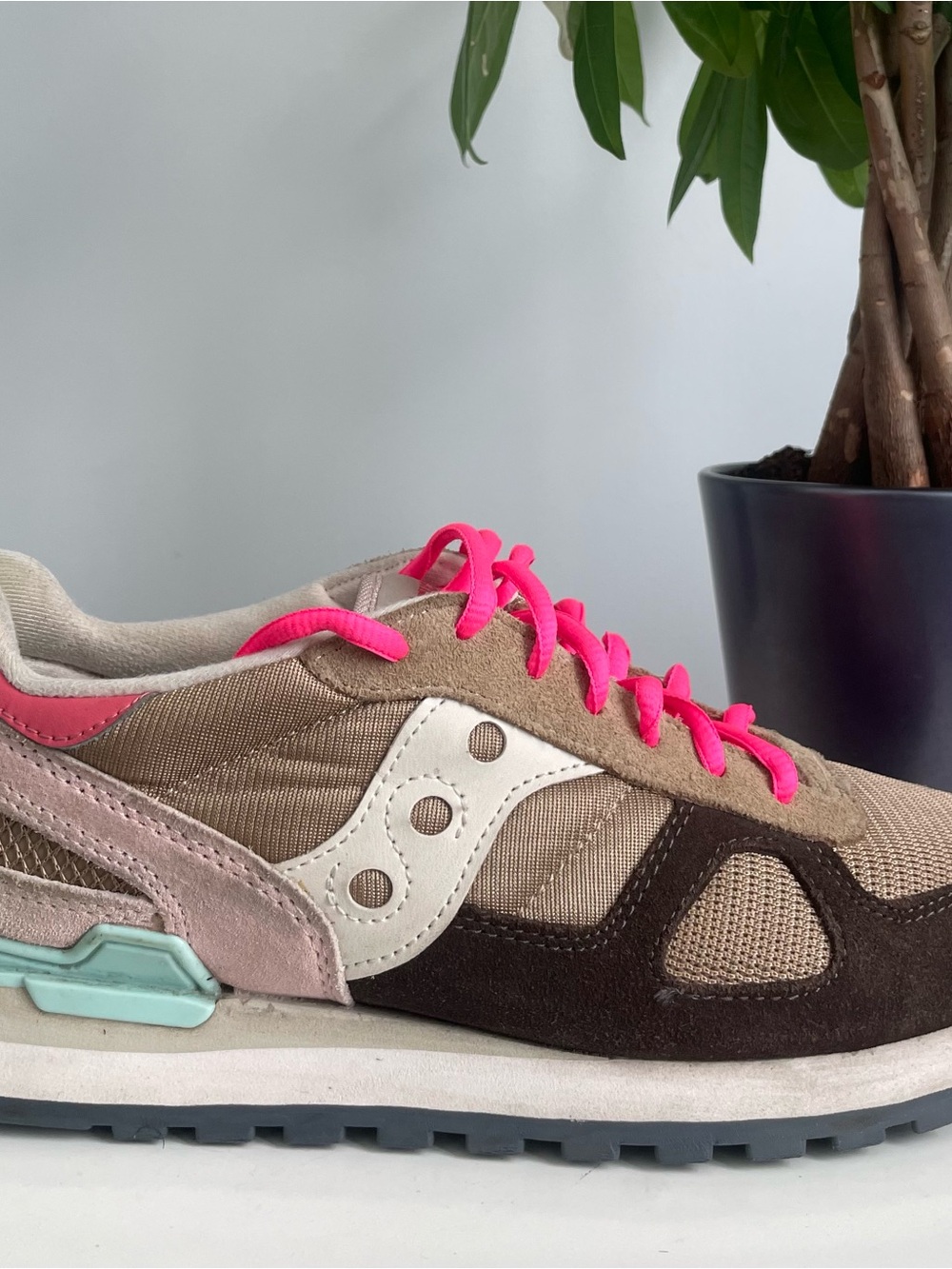 Women Size 9 Saucony Shadow Original Brown Cream Pink Shoes